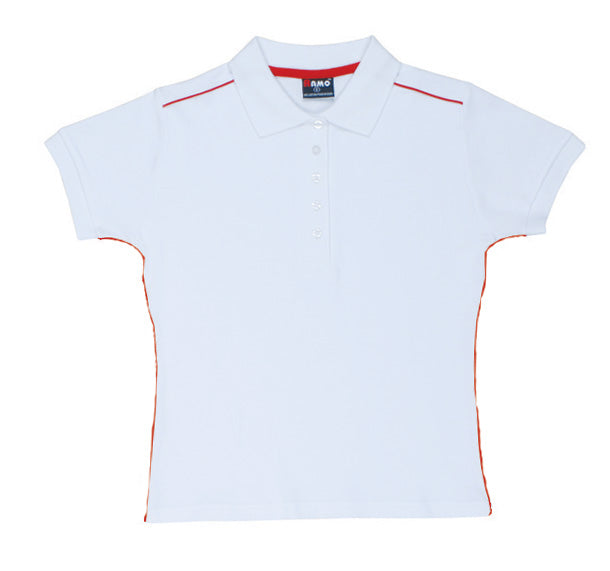 P700LD-Ladies 100% Cotton Pique Knit With Piping