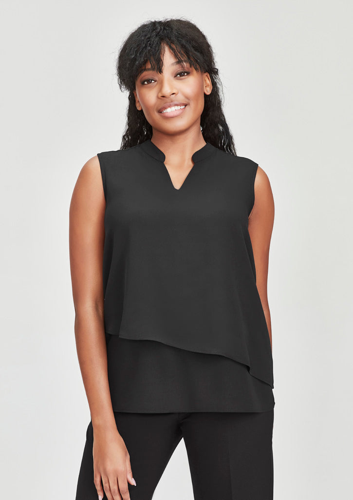 RB260LN-Seville Womens Sleeveless Layered Blouse