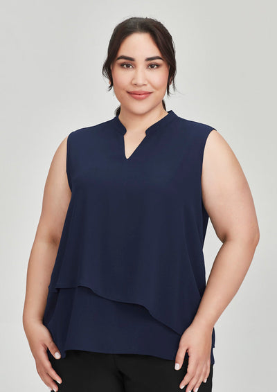 RB260LN-Seville Womens Sleeveless Layered Blouse