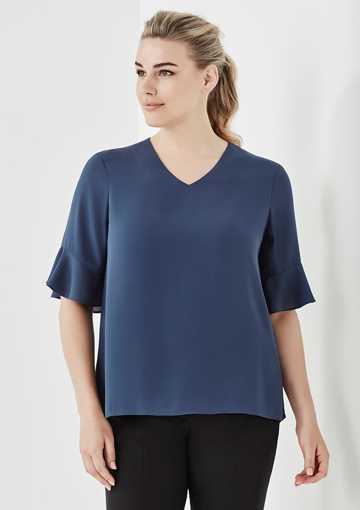 RB966LS-Aria Womens Fluted Sleeve Blouse