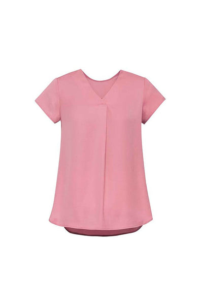 RB967LS-Kayla Womens V-neck Pleat Blouse