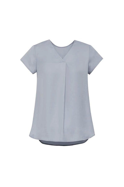 RB967LS-Kayla Womens V-neck Pleat Blouse