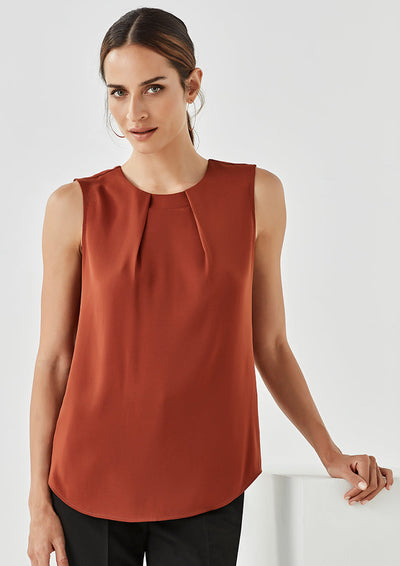 RB973LN-Estelle Womens Sleeveless Pleat Blouse