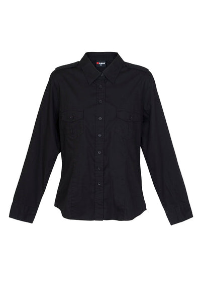 S002FL-Ladies Military Long Sleeve  Shirt
