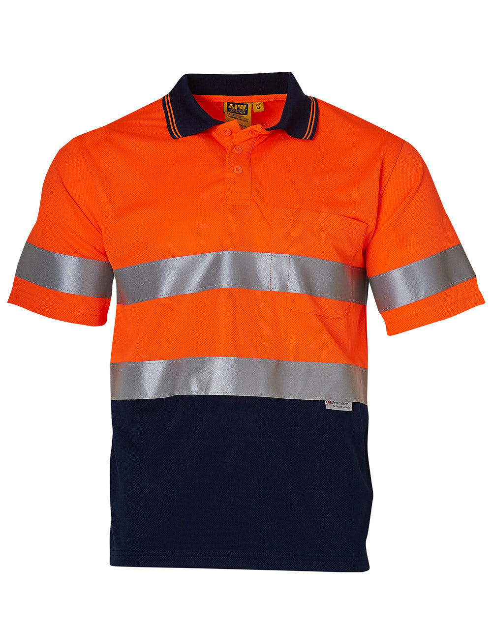 AIW SW17A HI-VIS SHORT SLEEVE POLO WITH 3M TAPES