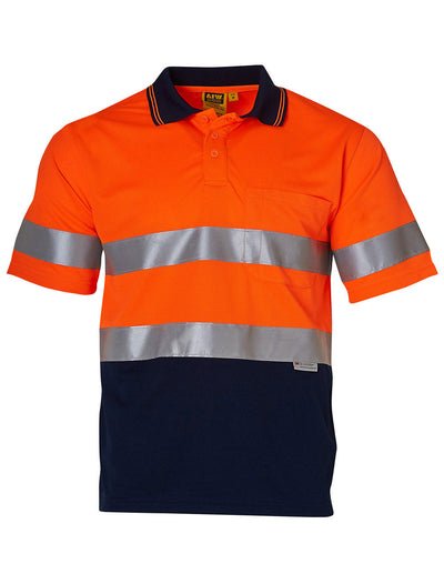AIW SW17A HI-VIS SHORT SLEEVE POLO WITH 3M TAPES