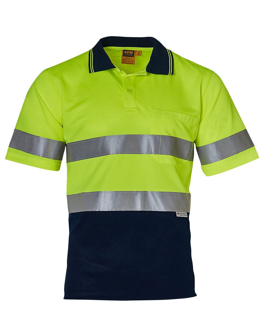AIW SW17A HI-VIS SHORT SLEEVE POLO WITH 3M TAPES
