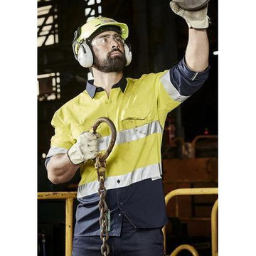 ZW815-Mens Rugged Cooling Hi Vis Spliced S/S Shirt