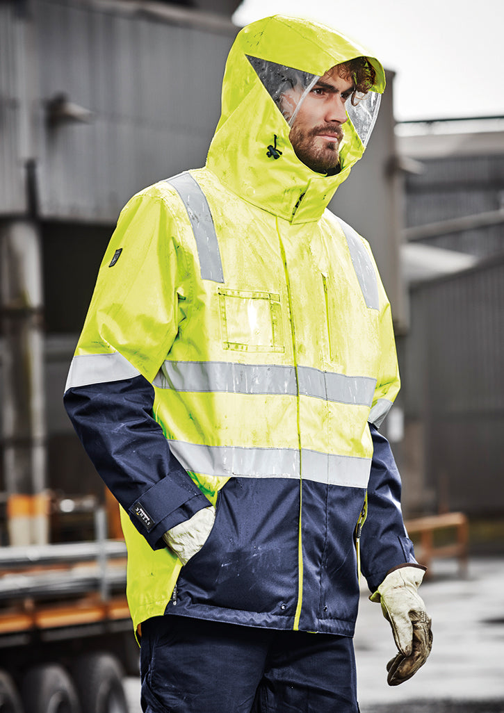 ZJ532-Mens Hi Vis 4 in 1 Waterproof Jacket