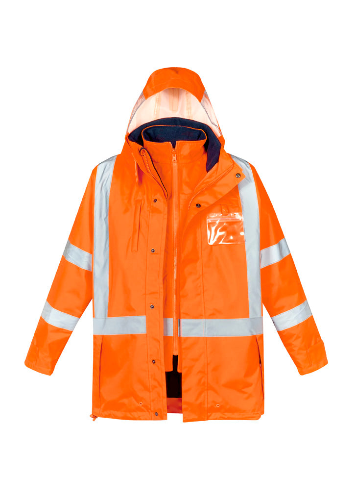 ZJ616-Mens Hi Vis X Back Taped 4 in 1 Waterproof Jacket