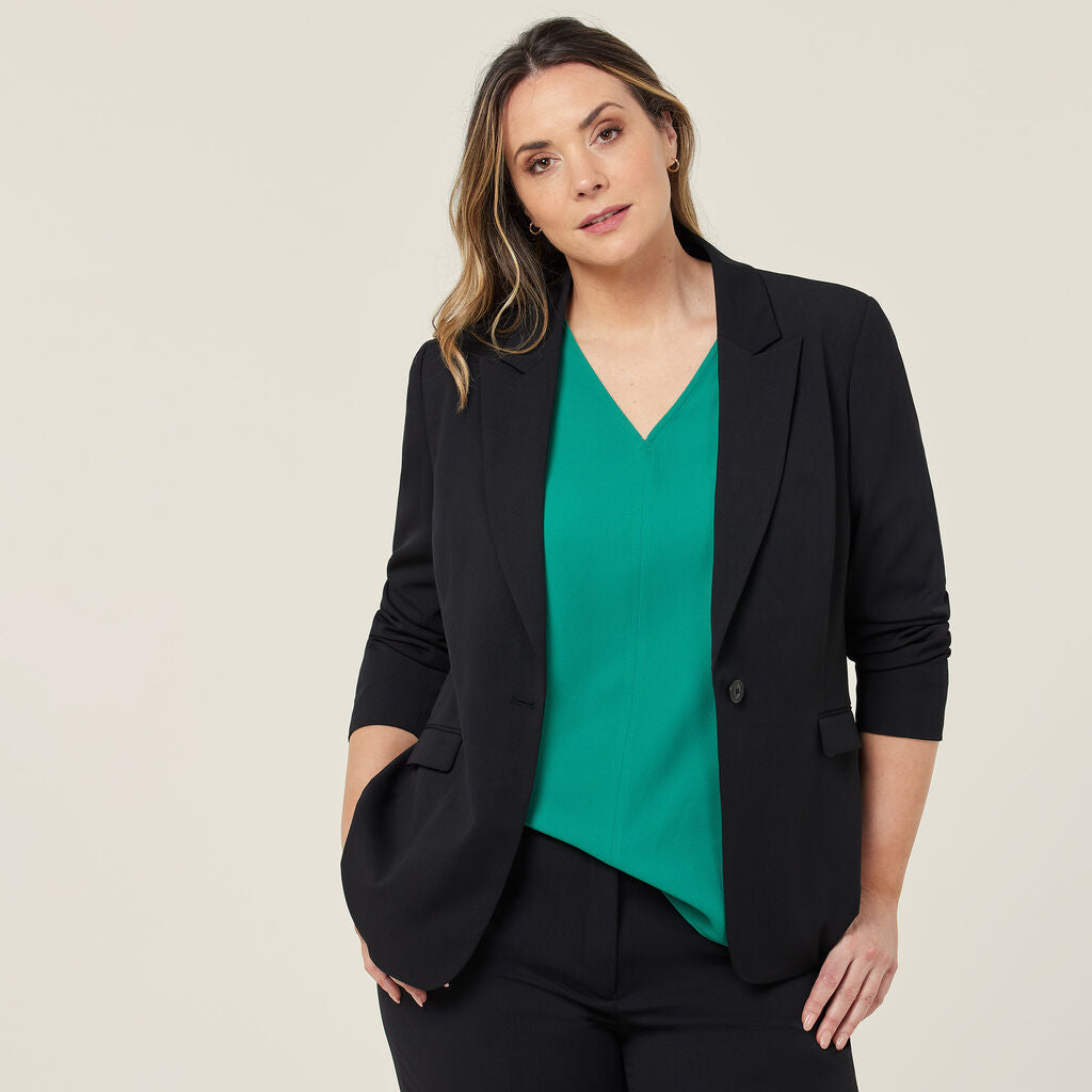 CAT1H8-Crepe Stretch Longline Jacket
