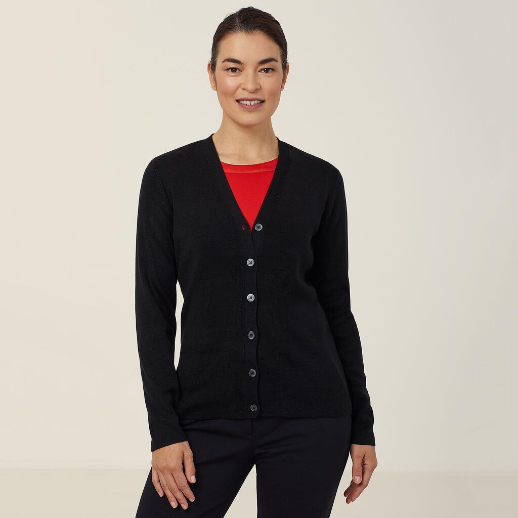 ACRYLIC BUTTON FRONT CARDIGAN