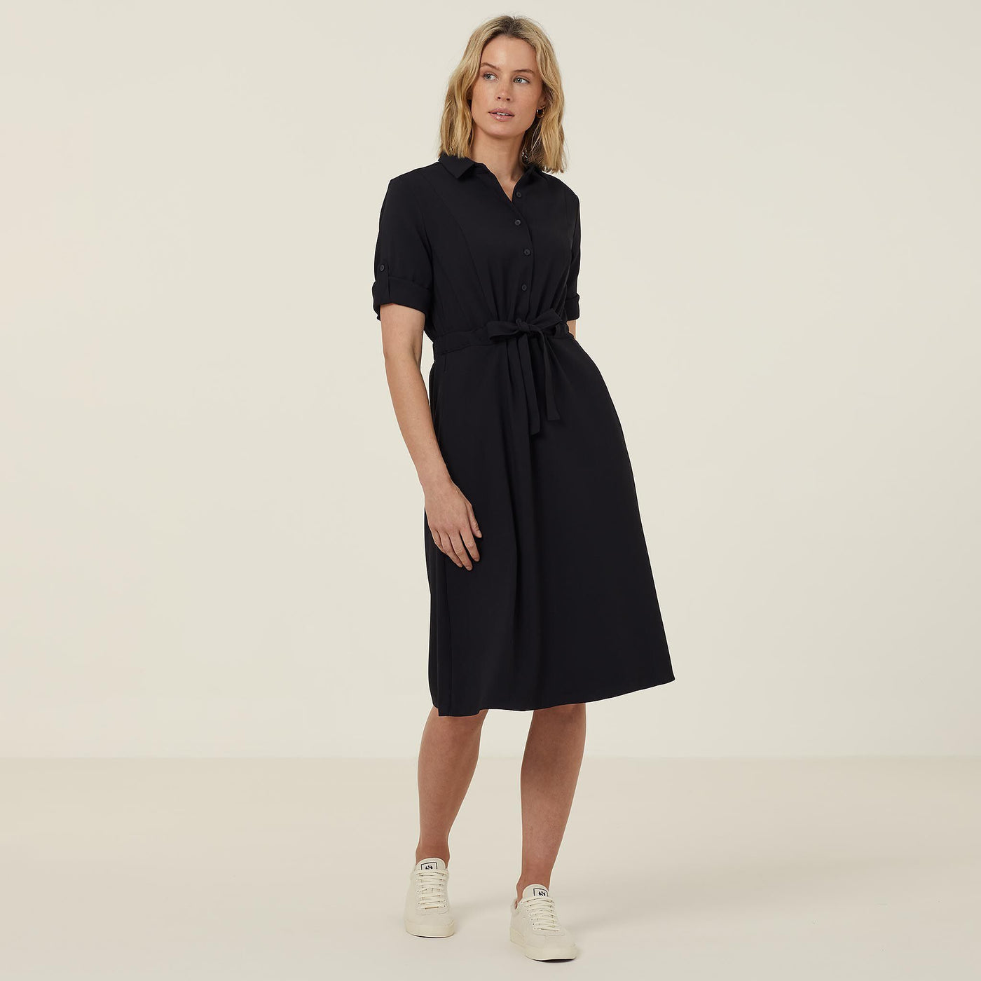 HEAVY STRETCH GEORGETTE SHIRT DRESS