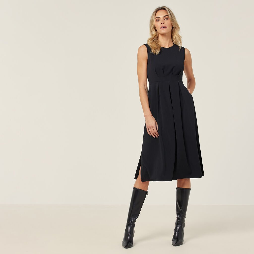 CAT69T-Crepe Stretch Sleeveless Dress