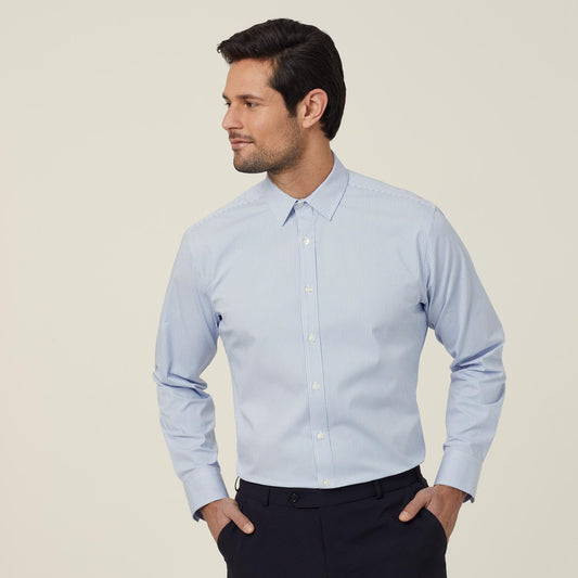 AVIGNON FINE BLOCK STRIPE STRETCH LONG SLEEVE SHIRT