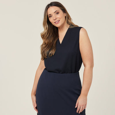 CATUQX-Satin Back Crepe Sleeveless Top