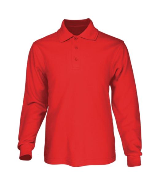 CP1605-Kids Poly Face Cotton Back Long Sleeve Polo