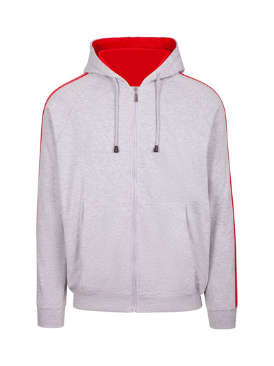 F600HZ-Mens Unbrushed Stripe  Sleeve Hoodie