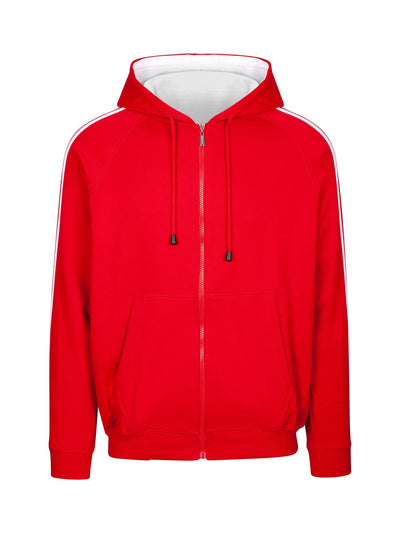 F600HZ-Mens Unbrushed Stripe  Sleeve Hoodie