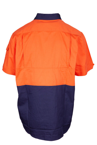 S007MS-100% Combed Cotton Drill Short Sleeve