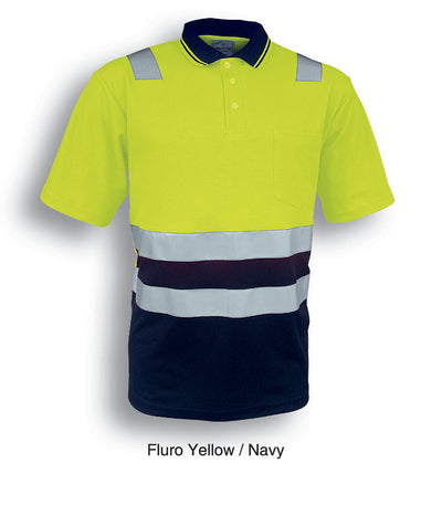 SP0539-Hi-Vis Polyface/Cotton Back Polo With Tape -S/S